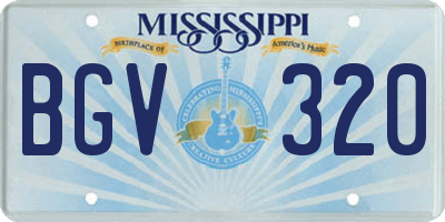 MS license plate BGV320