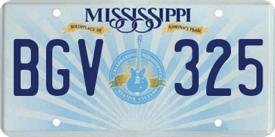MS license plate BGV325