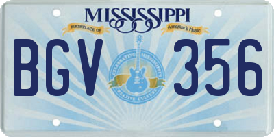 MS license plate BGV356