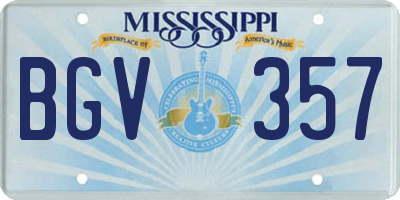 MS license plate BGV357