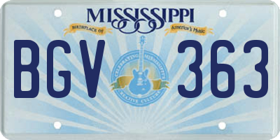 MS license plate BGV363