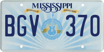 MS license plate BGV370