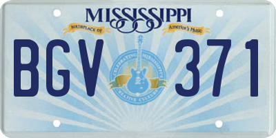 MS license plate BGV371
