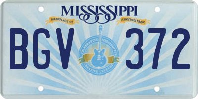 MS license plate BGV372
