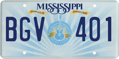 MS license plate BGV401
