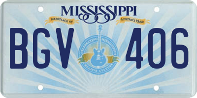 MS license plate BGV406
