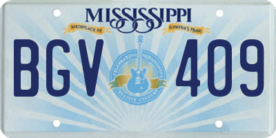 MS license plate BGV409