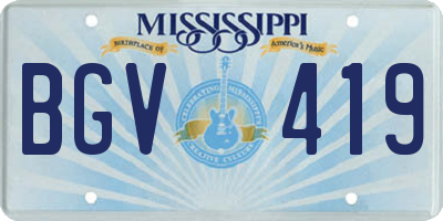 MS license plate BGV419