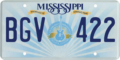 MS license plate BGV422