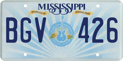 MS license plate BGV426