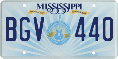 MS license plate BGV440