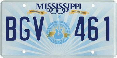 MS license plate BGV461