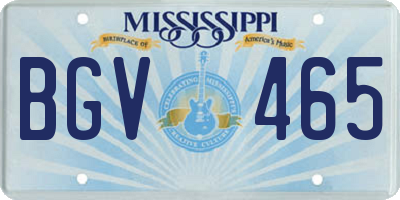 MS license plate BGV465