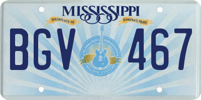 MS license plate BGV467
