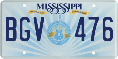 MS license plate BGV476