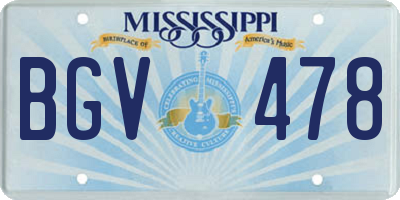 MS license plate BGV478