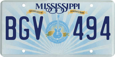 MS license plate BGV494