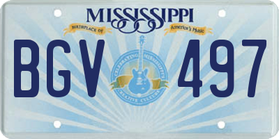 MS license plate BGV497