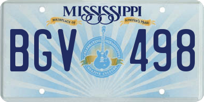 MS license plate BGV498