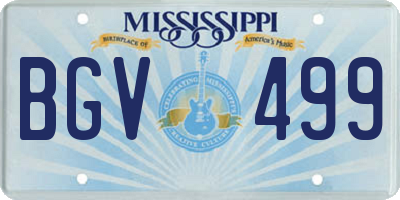 MS license plate BGV499