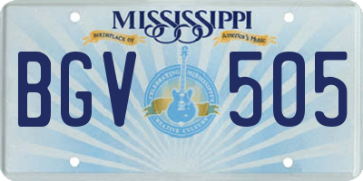 MS license plate BGV505