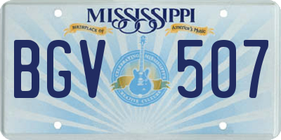 MS license plate BGV507