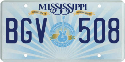 MS license plate BGV508