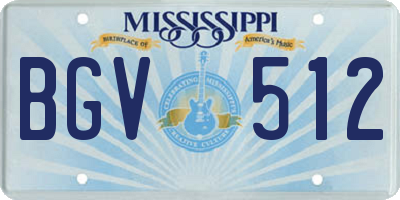 MS license plate BGV512