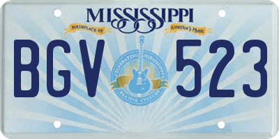 MS license plate BGV523