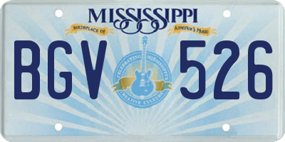 MS license plate BGV526