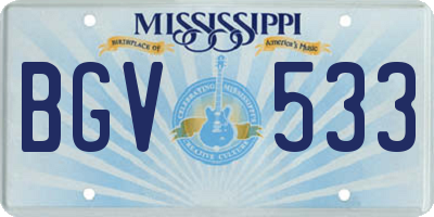 MS license plate BGV533