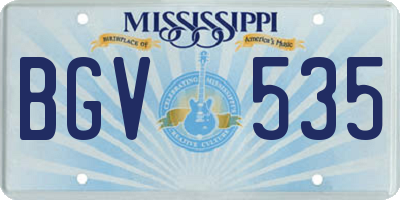 MS license plate BGV535