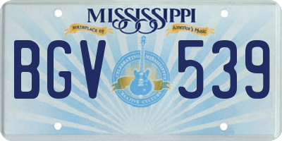 MS license plate BGV539