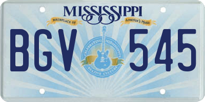 MS license plate BGV545