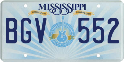 MS license plate BGV552