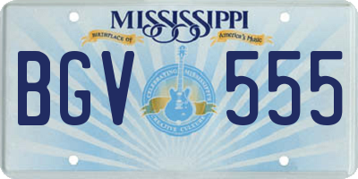 MS license plate BGV555