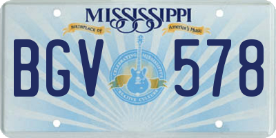 MS license plate BGV578