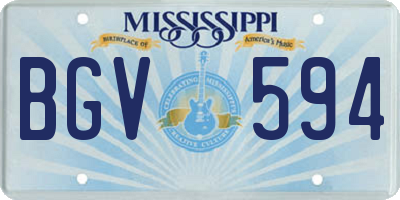 MS license plate BGV594