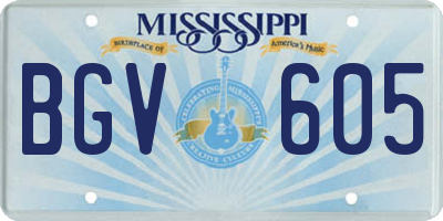 MS license plate BGV605