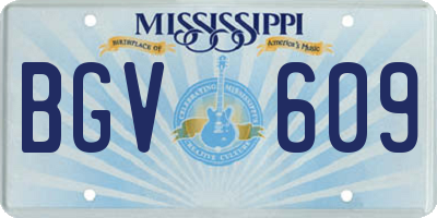 MS license plate BGV609