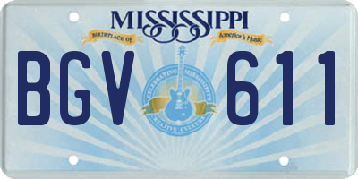MS license plate BGV611