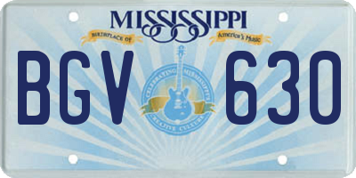MS license plate BGV630