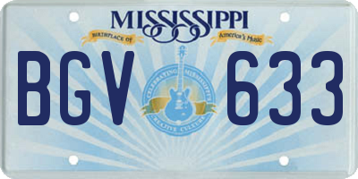 MS license plate BGV633