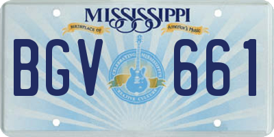 MS license plate BGV661