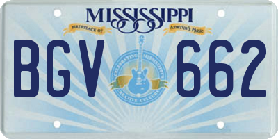 MS license plate BGV662
