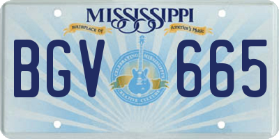 MS license plate BGV665