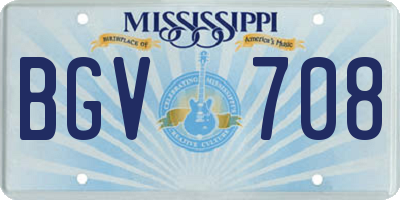 MS license plate BGV708