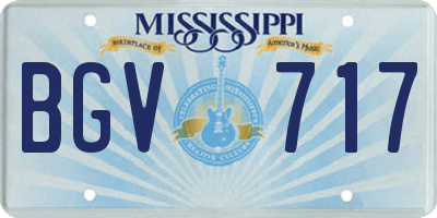 MS license plate BGV717