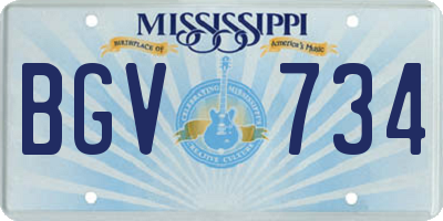 MS license plate BGV734