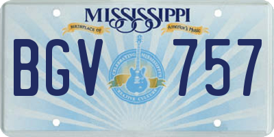 MS license plate BGV757